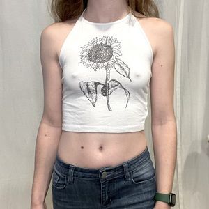 Brandy Melville John Galt Sunflower crop top